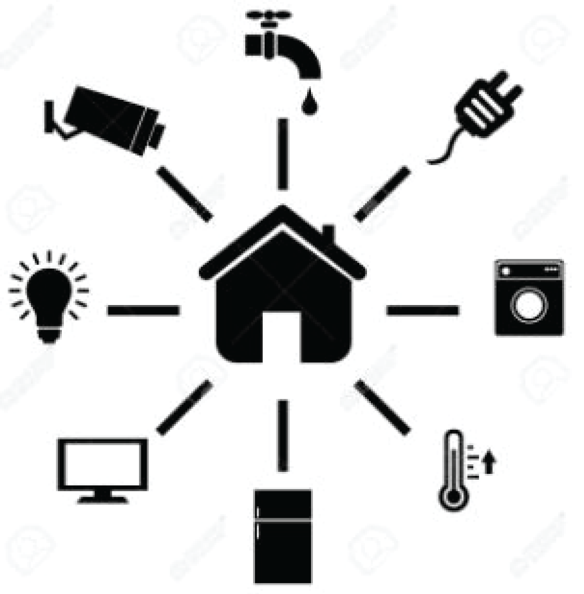 Smart home concept based on IoT.
