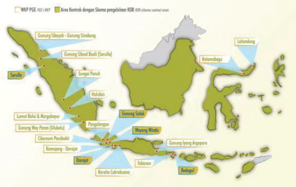 Plan Map for Geothermal Energy Development in Indonesia [32].